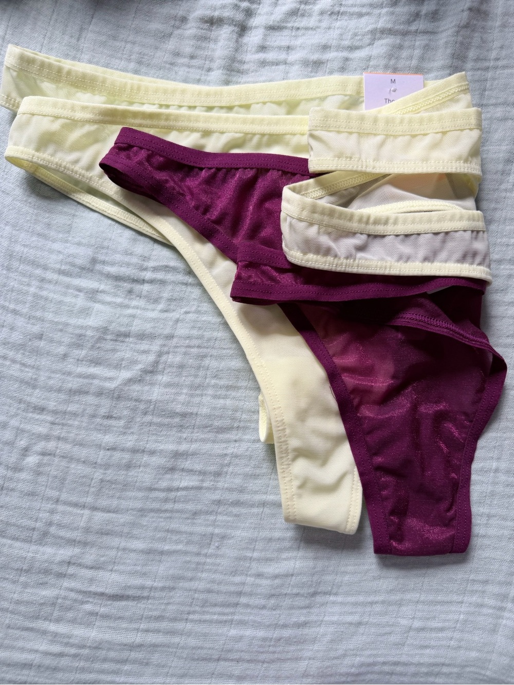 Auden Women's Bikini Panties in yellow & Plum - 3 Pack